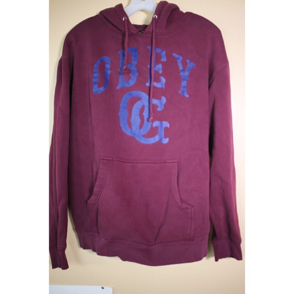 Vintage Obey burgundy “OG” Hoodie size medium